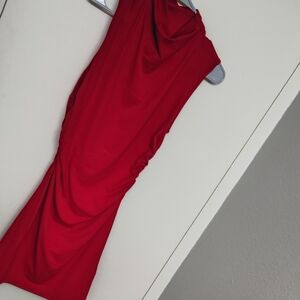 Chic Red Midi Dress for Women